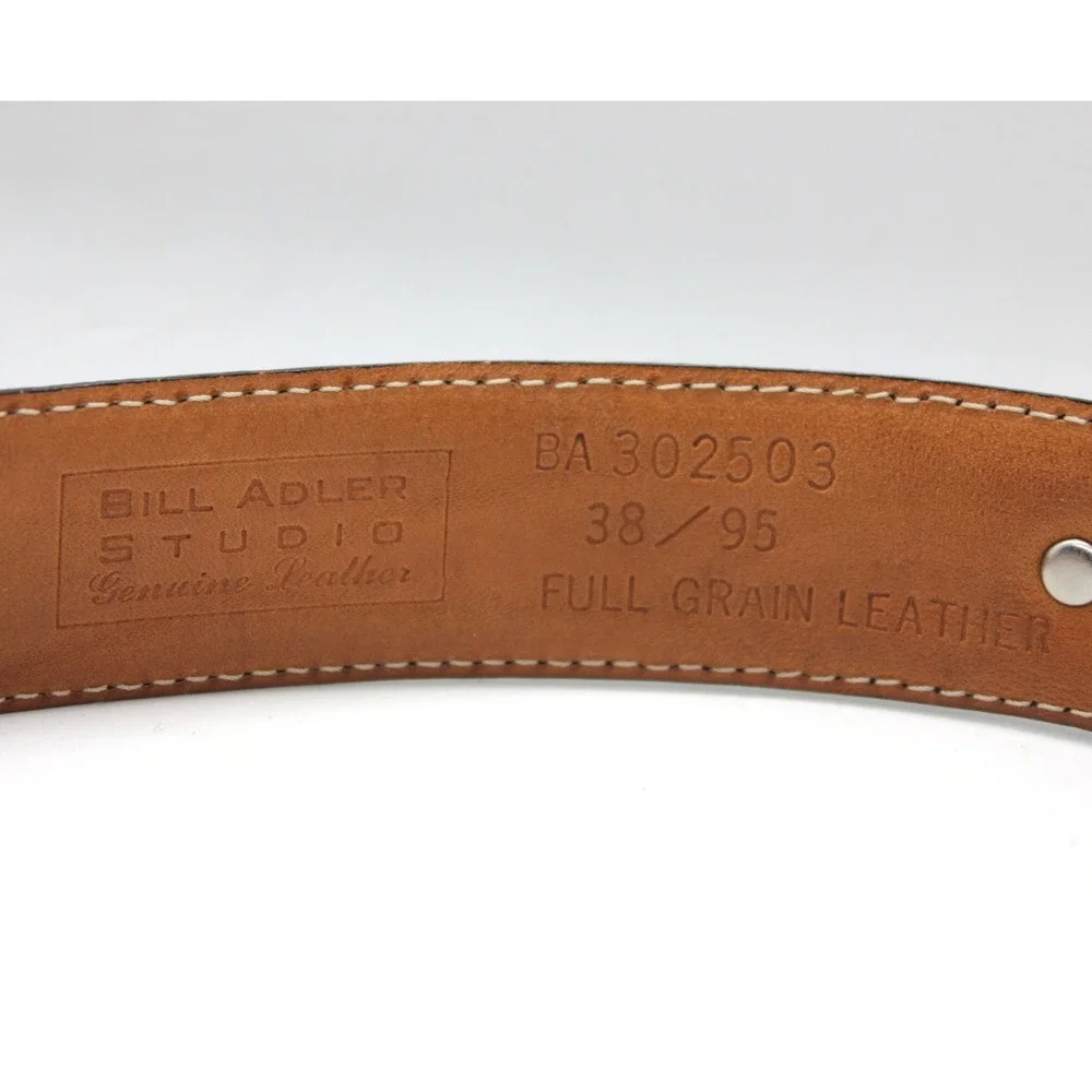 Bill Adler Studio‎ Western Ranger Belt Black Lizard Embossed Leather Mens 38